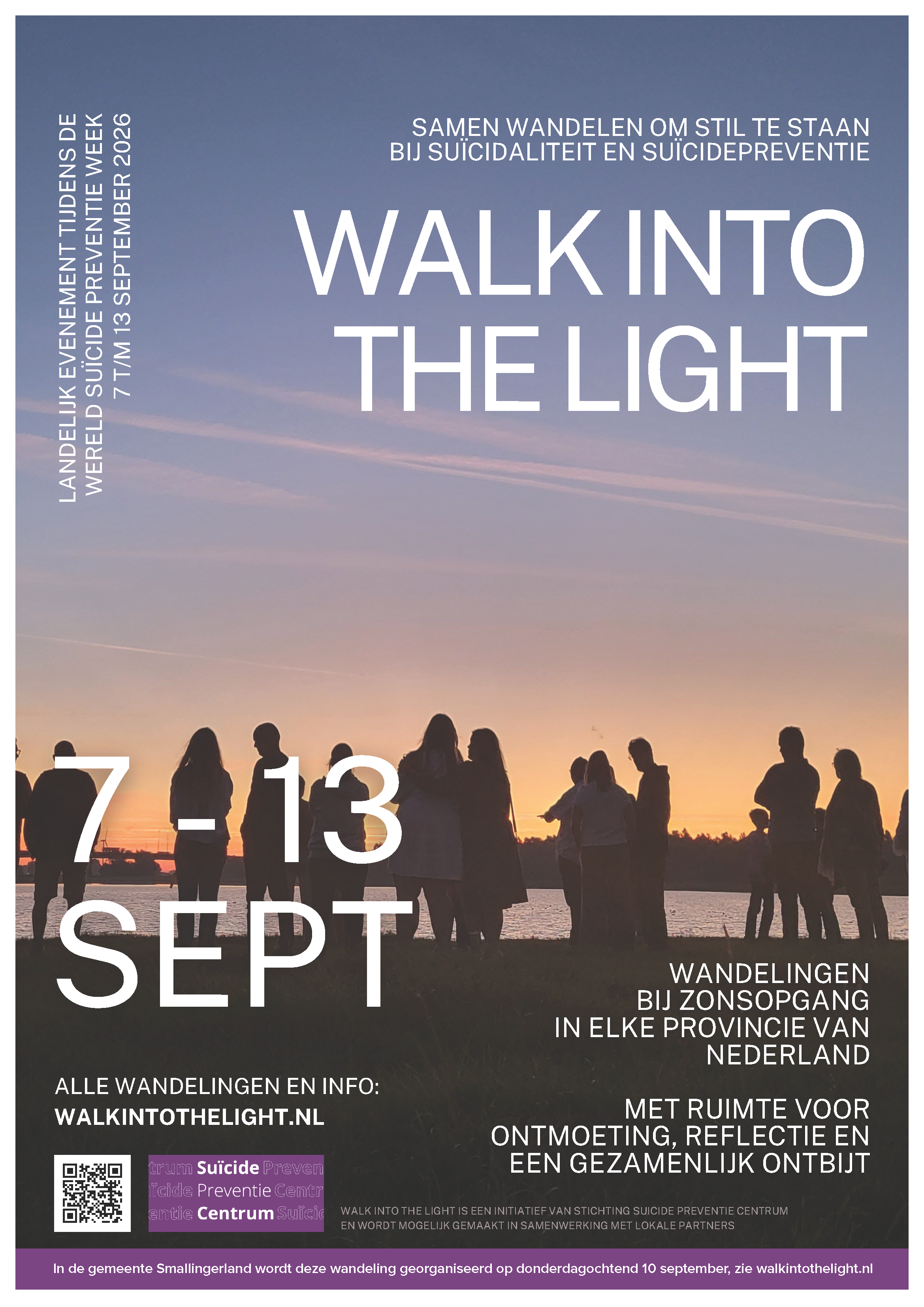 Wandelen naar het licht tijdens Walk into the Light in Smallingerland