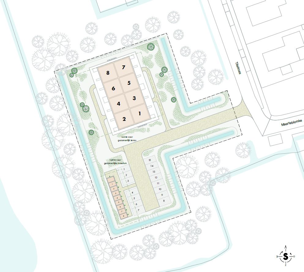 Kaart met locatie en inrichting Bouwplan Titelroas